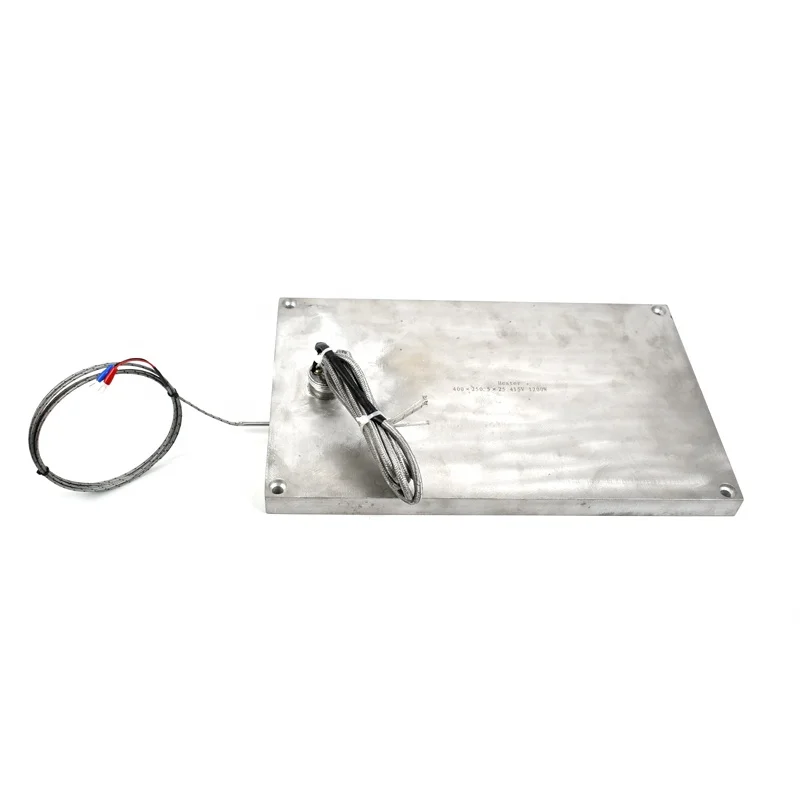 400 * 250.5Mm 415v 1200w cast aluminum insulated cast heater heating plate with K-type sensor for hydraulic press