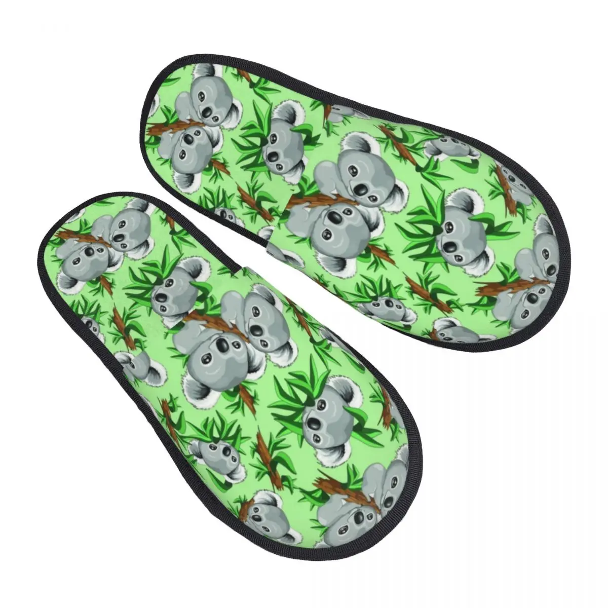 Custom Funny Koalas In Trees Comfort Scuff With Memory Foam Slippers Women Kawaii Animal Pattern Bedroom House Shoes