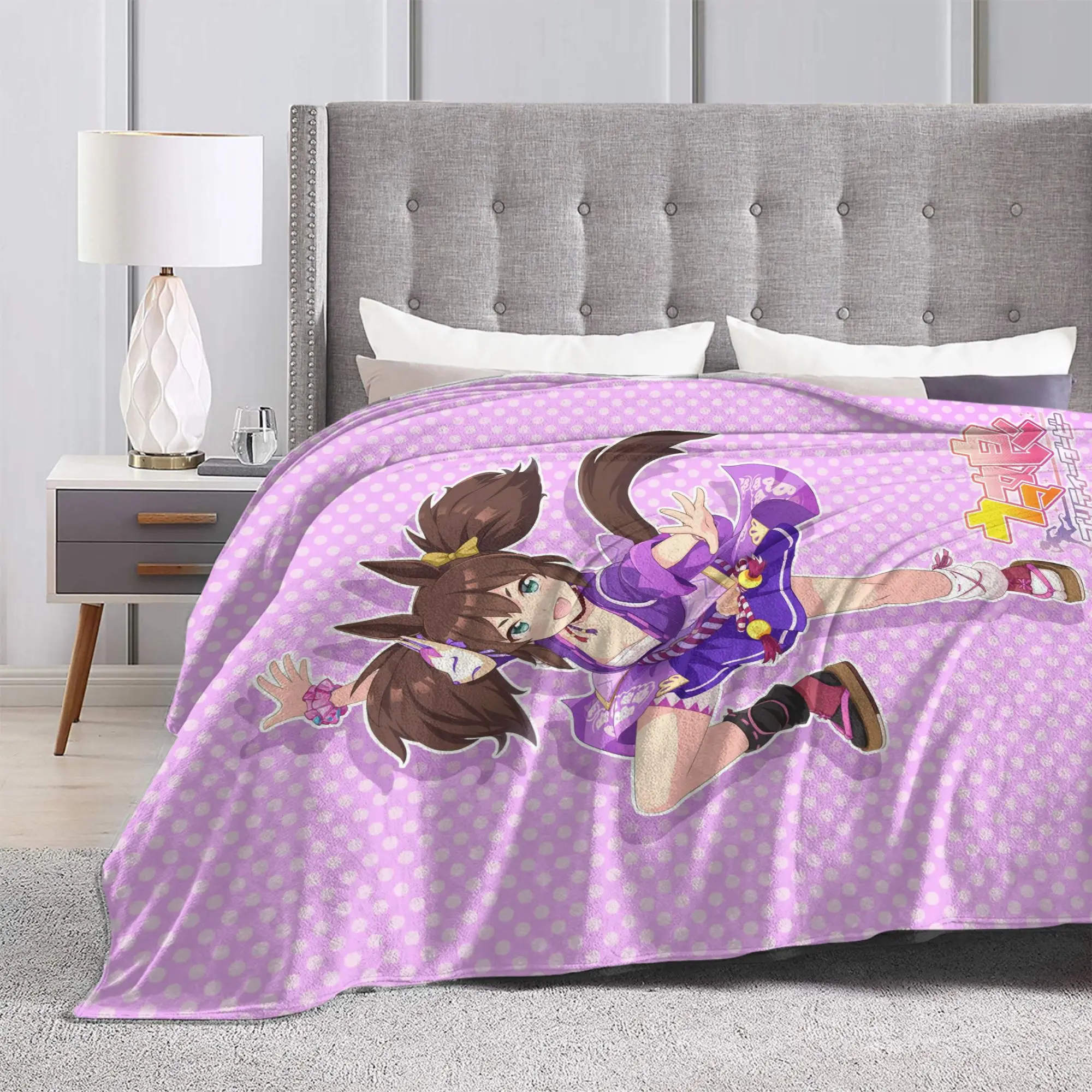 Inari One UmaMusume جميلة ديربي البطانيات الناعمة الاطفال أفخم الفراش يلقي الرسم غرفة نوم الفانيلا المفرش أريكة غطاء سرير