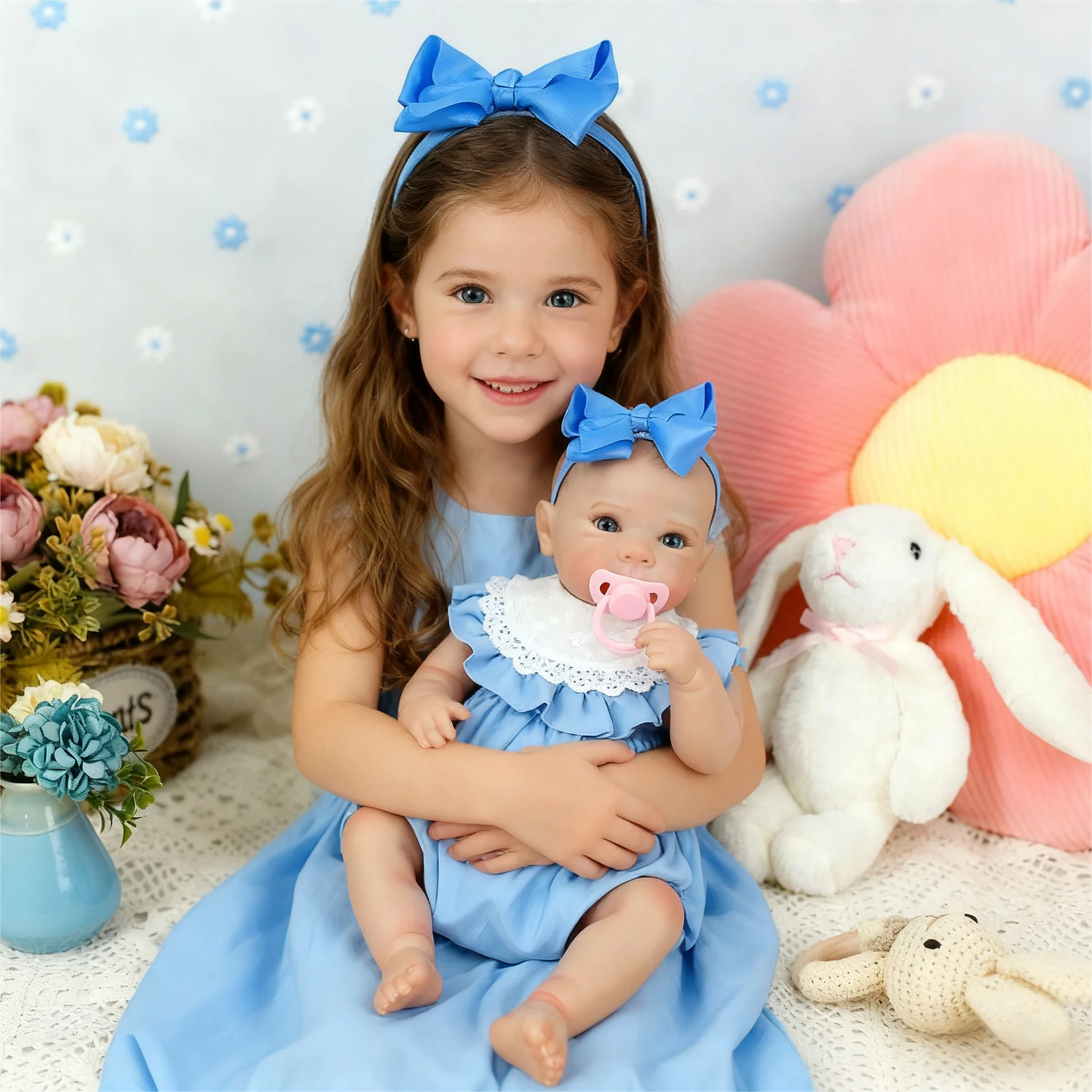 

18-дюймовая милая кукла реборн, полностью силиконовая виниловая моющаяся для девочек с окрашенной реалистичной 3D-кожейкой для детей, рождественская игрушка в подарок