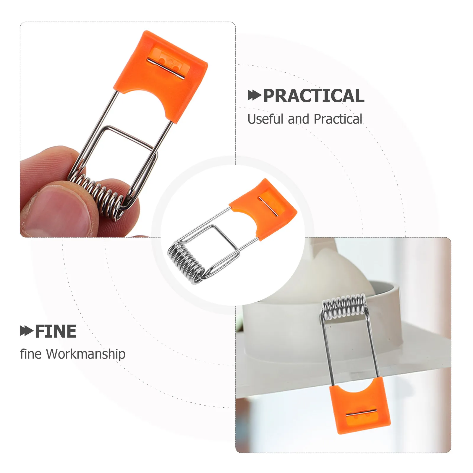 50pcs Orange Straight Insert Spring Clips for Downlight, 1.2mm LED Recessed Lighting Holder,Ceiling Light Fixture Clips for Home