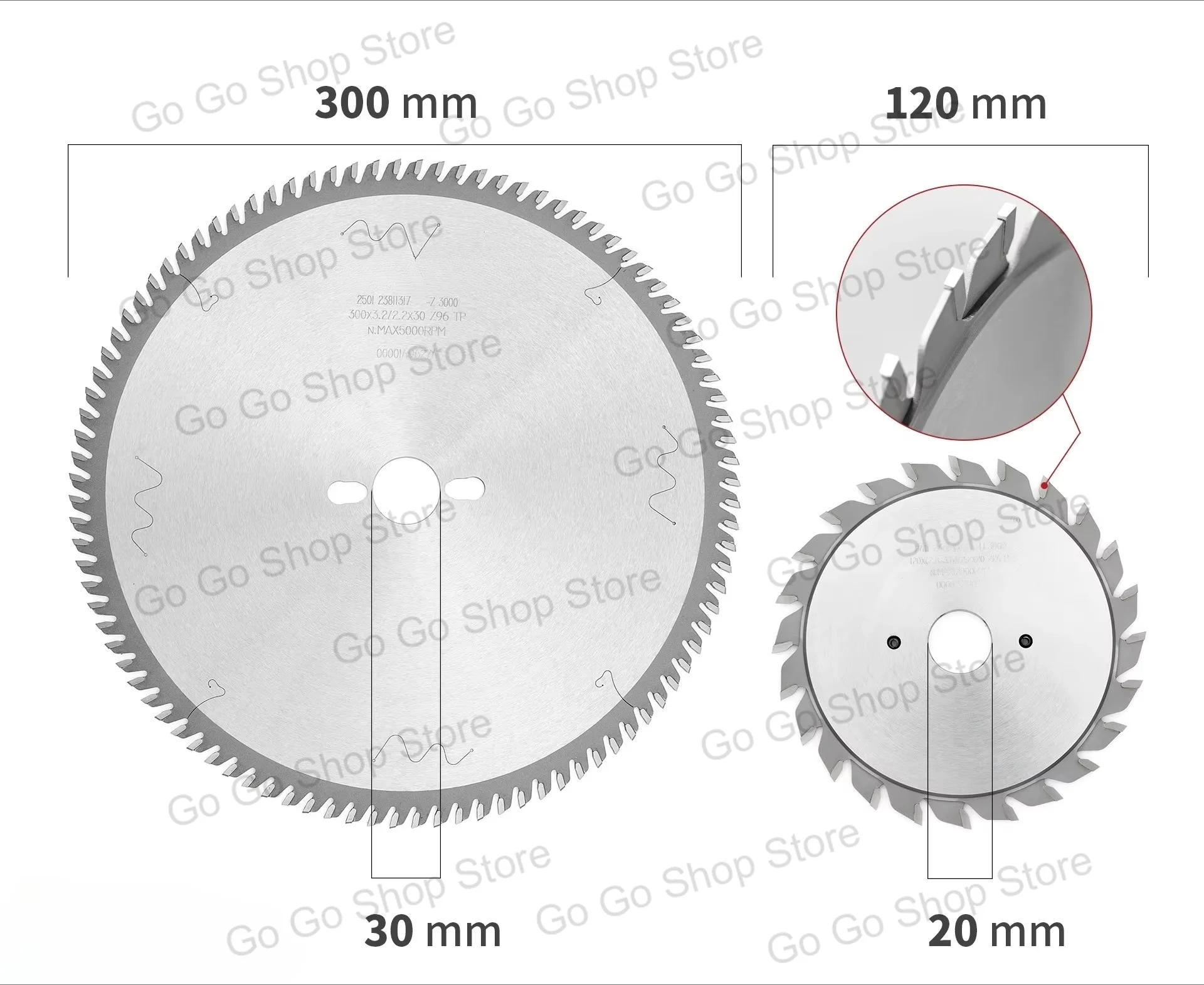 300mm 12 Inch 96T TCT Panel Saw Blade 30mm Arbor Circular Cutting Disc