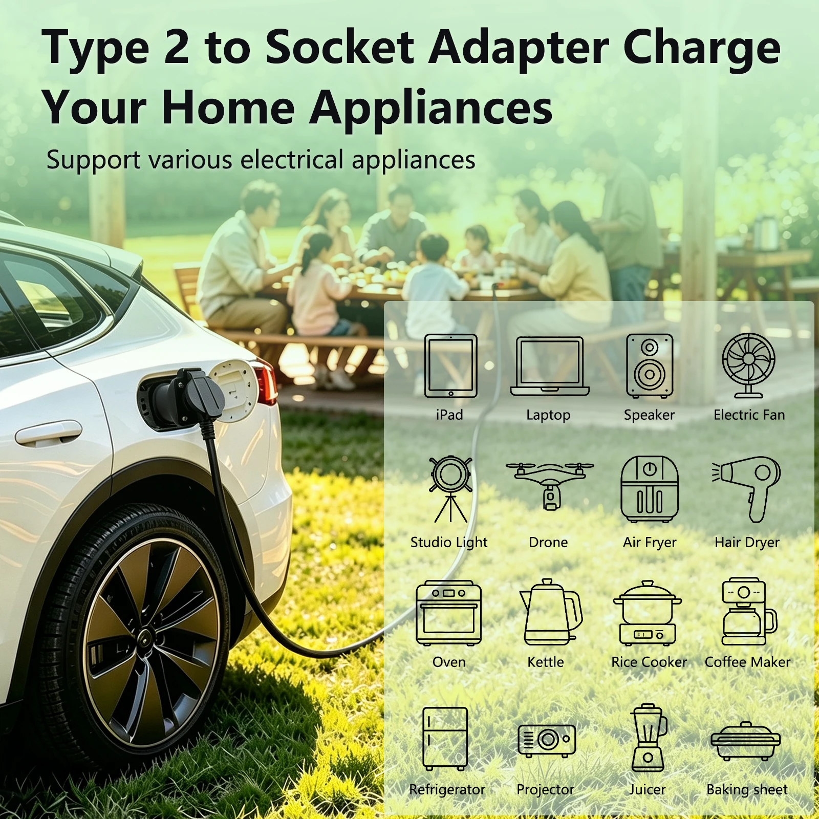 Pc Power Supply - Type2 V2L Discharge Adapter 16A with