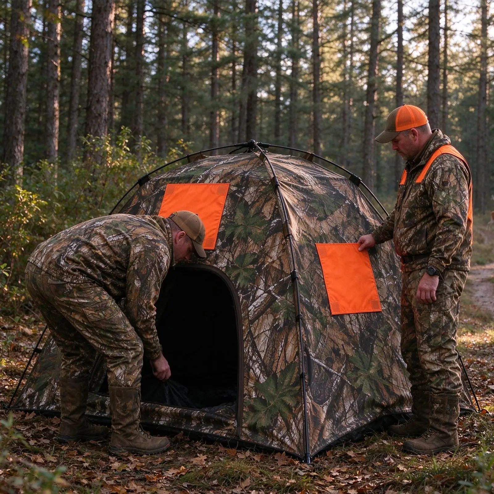 Blaze Orange Blind Cover High Visibility Waterproof Fabric Marker Blaze Orange Fabric For Ground Tents Men Women Outdoor Camping