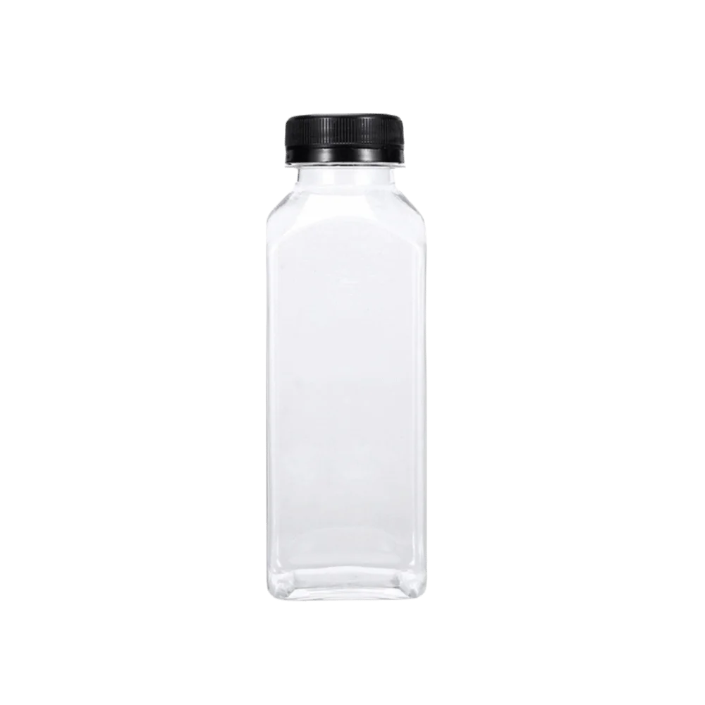 Portable 250/350/500ml Juice Bottles Clear Plastic Milk Tea Bottle Square Long-Lasting Refilling Water Bottle Easy Cleaning