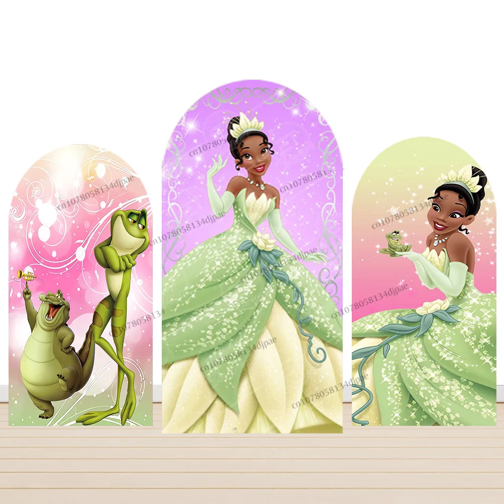 Tiana Princess and The Frog Arch Backdrop Cover Pink Girl Birthday Party Background Photography Decoration Photo Studio Props