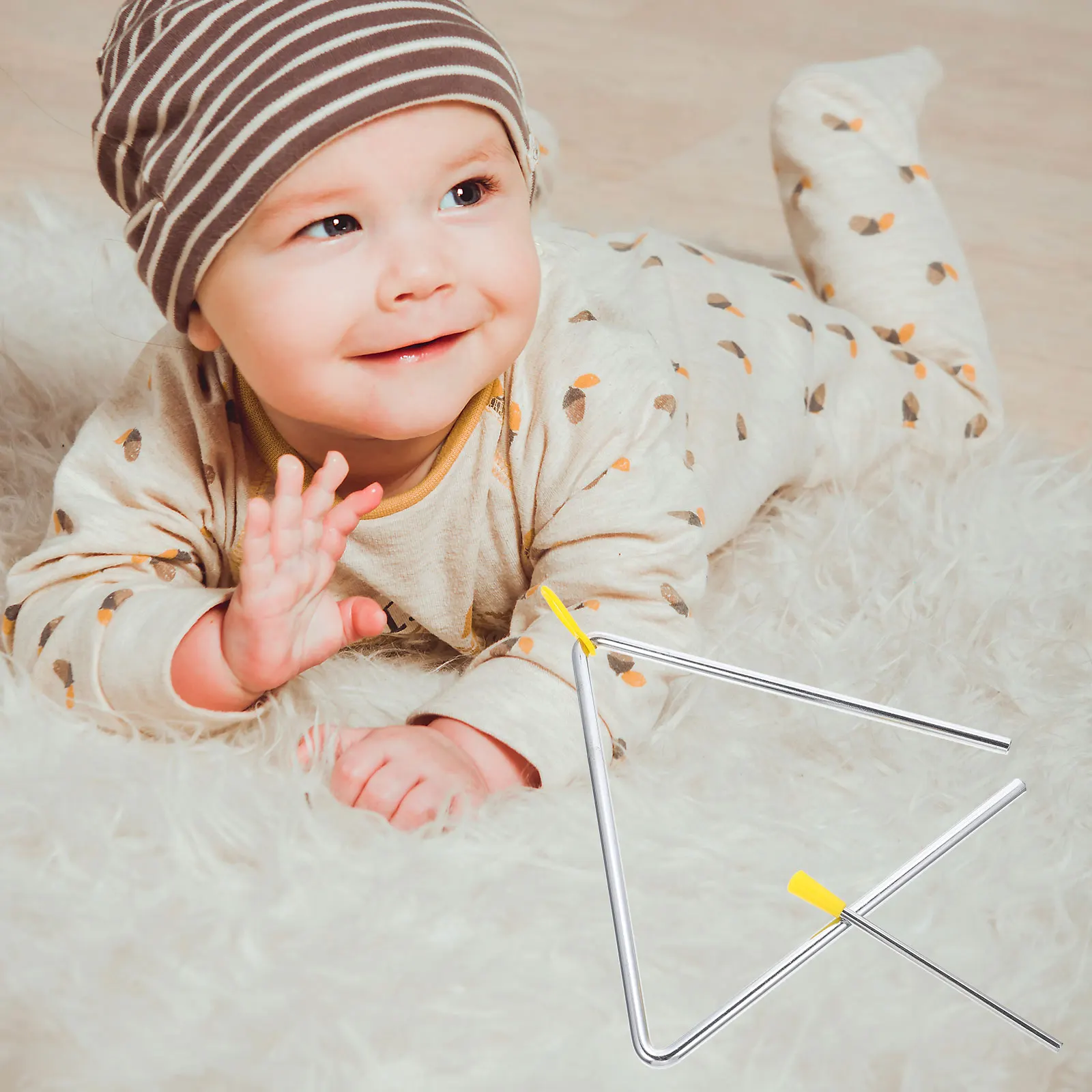 

Triangle Bell Baby Musical Instruments Metal Kid Kids Percussion for Child Toddler Infant Toys