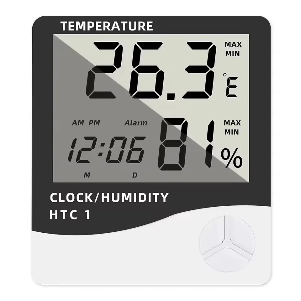 

HTC-1 HTC-2 LCD Electronic Digital Temperature Humidity Meter Home Thermometer Hygrometer Indoor Outdoor Weather Station Clock