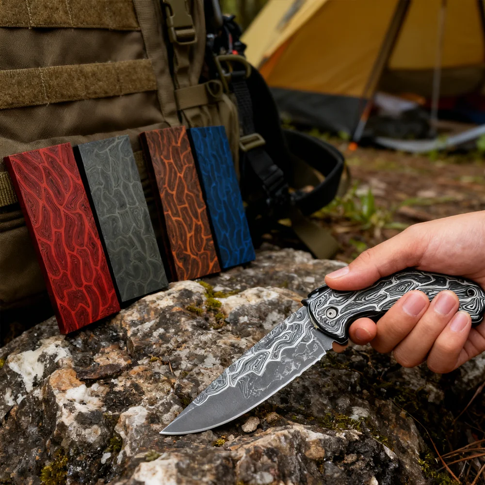 G10 Damascus 4 Colors Scale - 170×45×5mm DIY Composite Knife Handle Material Board