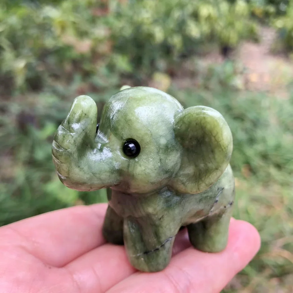 6cm Mixed Natural Crystal Mini Elephant Carving Figurine Multiple Gemstone Elephant Statue Healing Stone Craft Wholesale