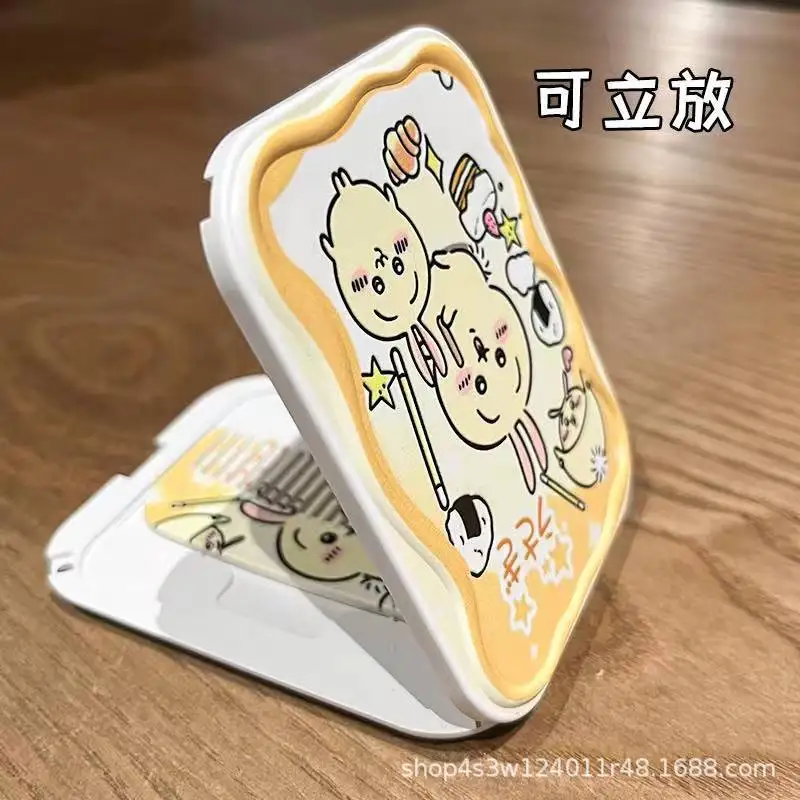 인스 애니메이션 신상 소형 사무실 거울 화장 거울 휴대용 접이식 화장 거울 빗 세트 포켓 거울 수업용 여학생 선물