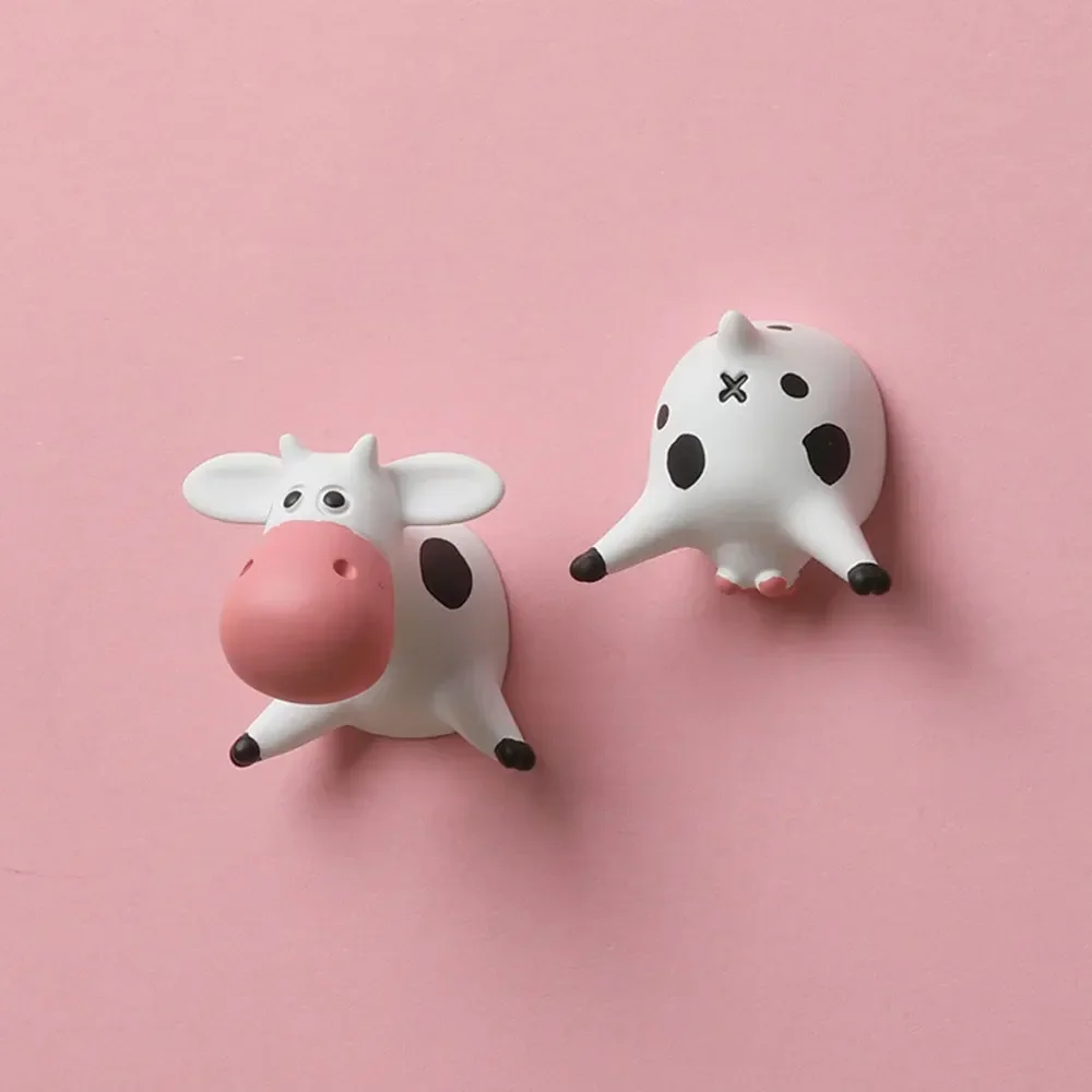 Cow Refrigerator Stickers Lying on Their Stomachs Cartoon Cute 3D Three-Dimensional Resin Magnets Creative Art Design Kitchen