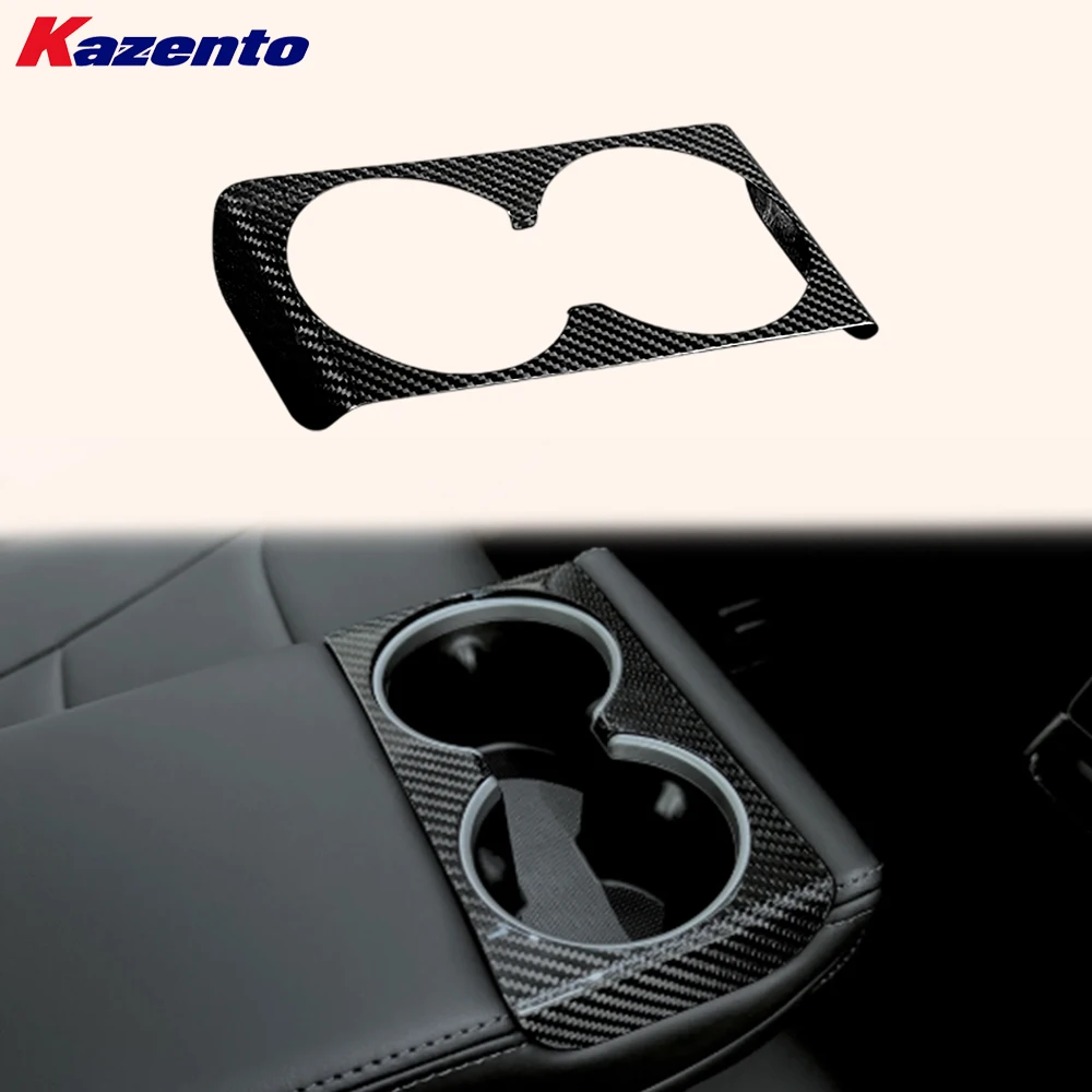 

For Tesla Model 3 Refresh 23-25 Dry Carbon OE Style Rear Seat Cup Holder Cover