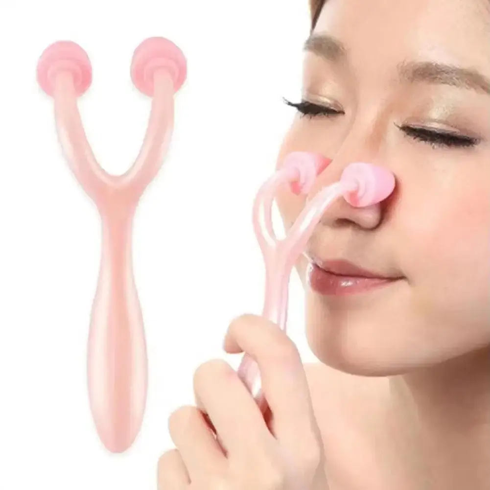 Nose Shaper Lifter Clip Skin Scraping Smooth Edge Tightening Nose Clip Portable Nose Shaper Nose Shaping Roller Massager