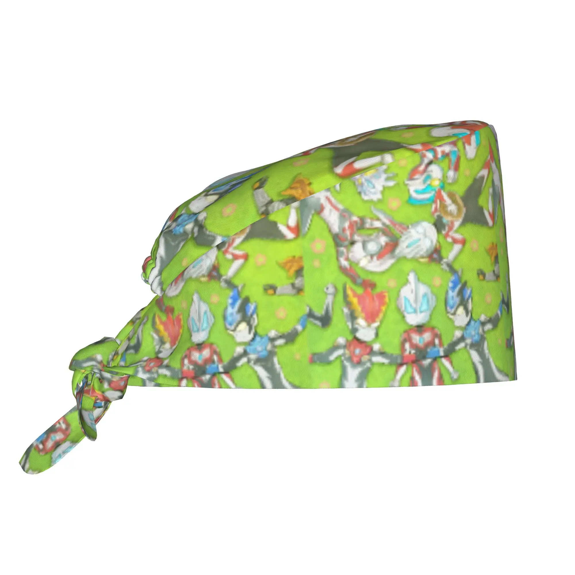 

Custom Ultraman Hot Cartoon Cleaning Working Cap Comfortable Men Women Scrub Cap Surgicals Hat Nurse Scrubs Hat Nurse