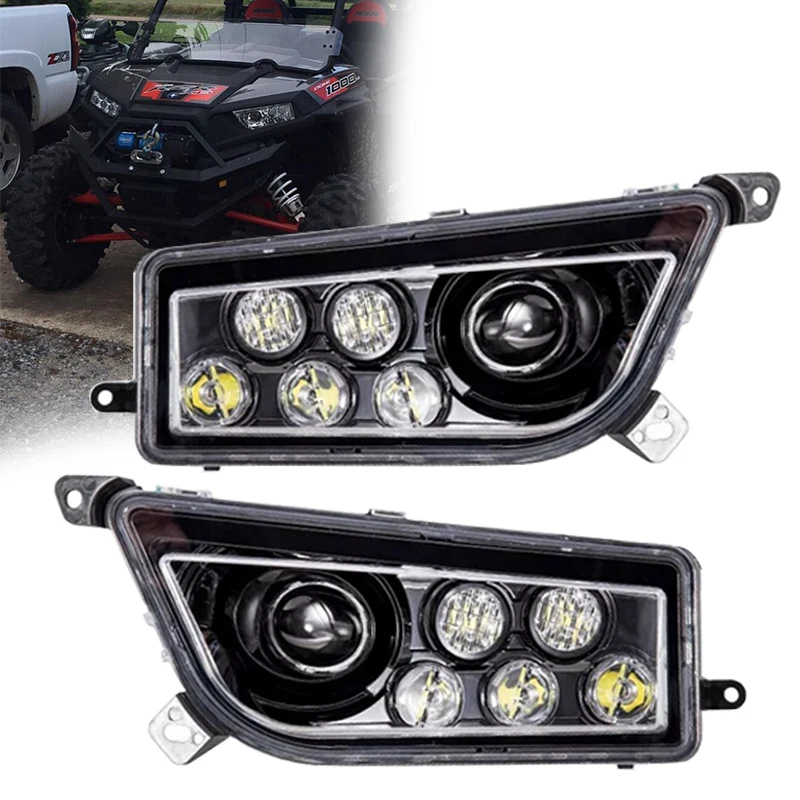 2014-2016 For Left & Right Hand LED Headlight Kit for Polaris RZR XP 1000, 2015-2016 for RZR 900, 2016 for RZR XP TURBO