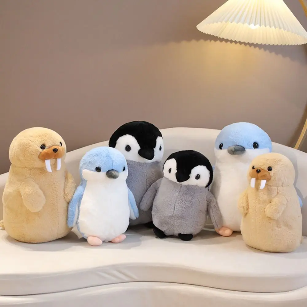 Ocean Series Walrus Pinguïn Pluche Kussen Zacht Gevulde Pinguïn Knuffel Cartoon Knuffelbare Pinguïn Gevulde Poppen Kamer Decor