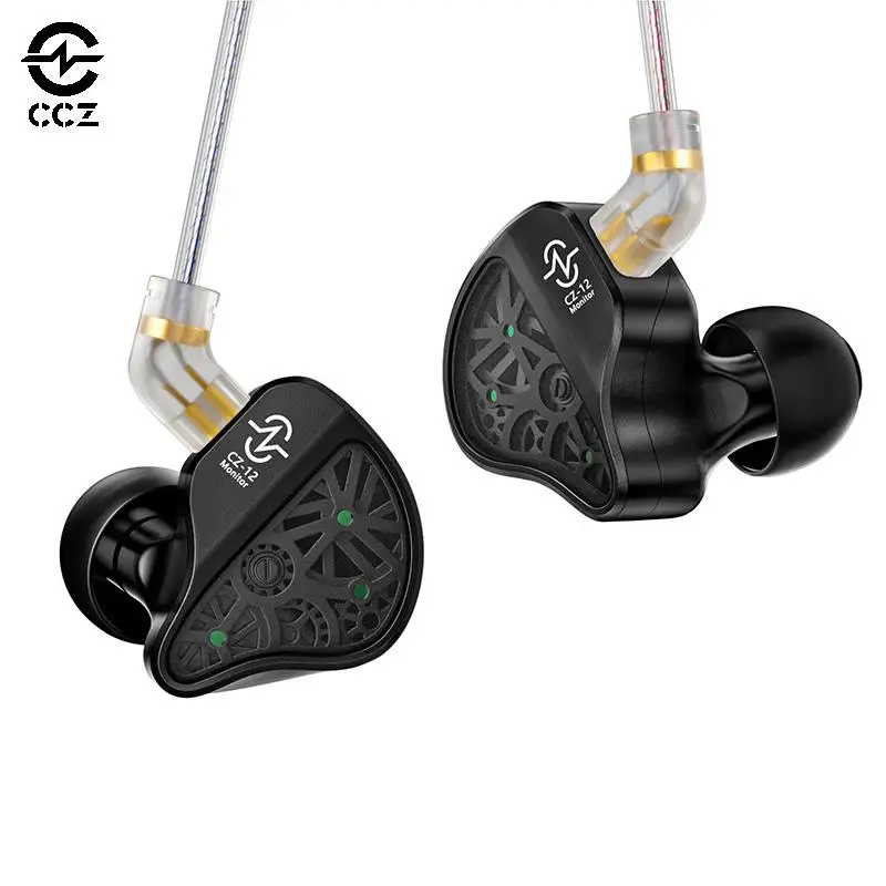 CCZ TianGong Pro CZ12 1DD+5BA HiFi Headphones Hybrid Driver Architecture Wired Headset Zinc Alloy Cover Upgrade In Ear Earphones
