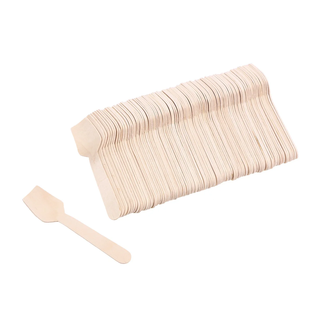 

100PCS Disposable Eco-friendly Wooden Ice Cream Spoons Wood Taster Spoons Party Cutlery Supplies wood ice cream spoons