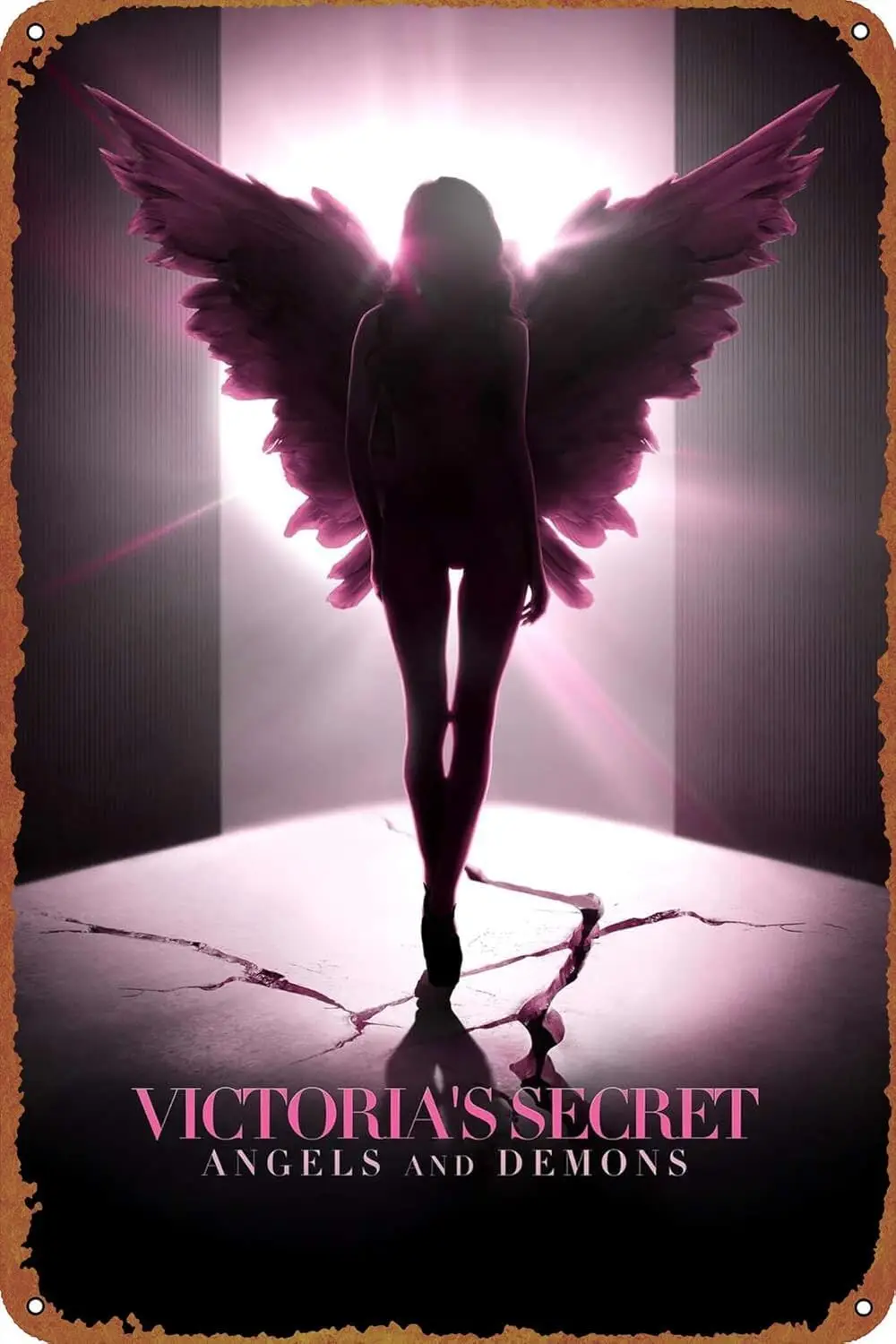 Victorias Secret: Angels and Demons Unique Metal Vintage Wall Decor Poster - Tin Sign for Home, Garden, Bar, Restaurant, Coff