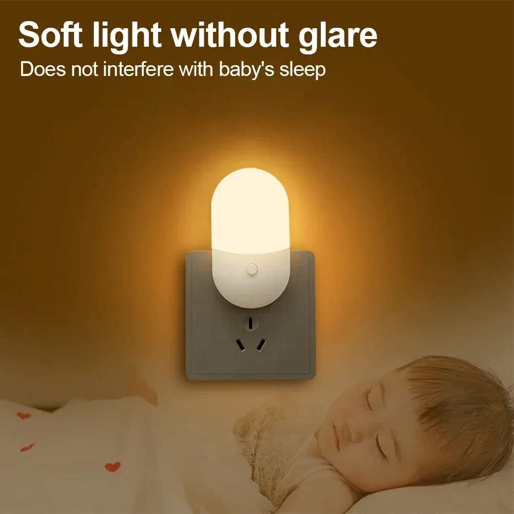 Bedside Lamp Night light EU US Plug LED Night Light AC220V Bedroom Lamp Gift for Children Cute Night Lamp For Corridor WC