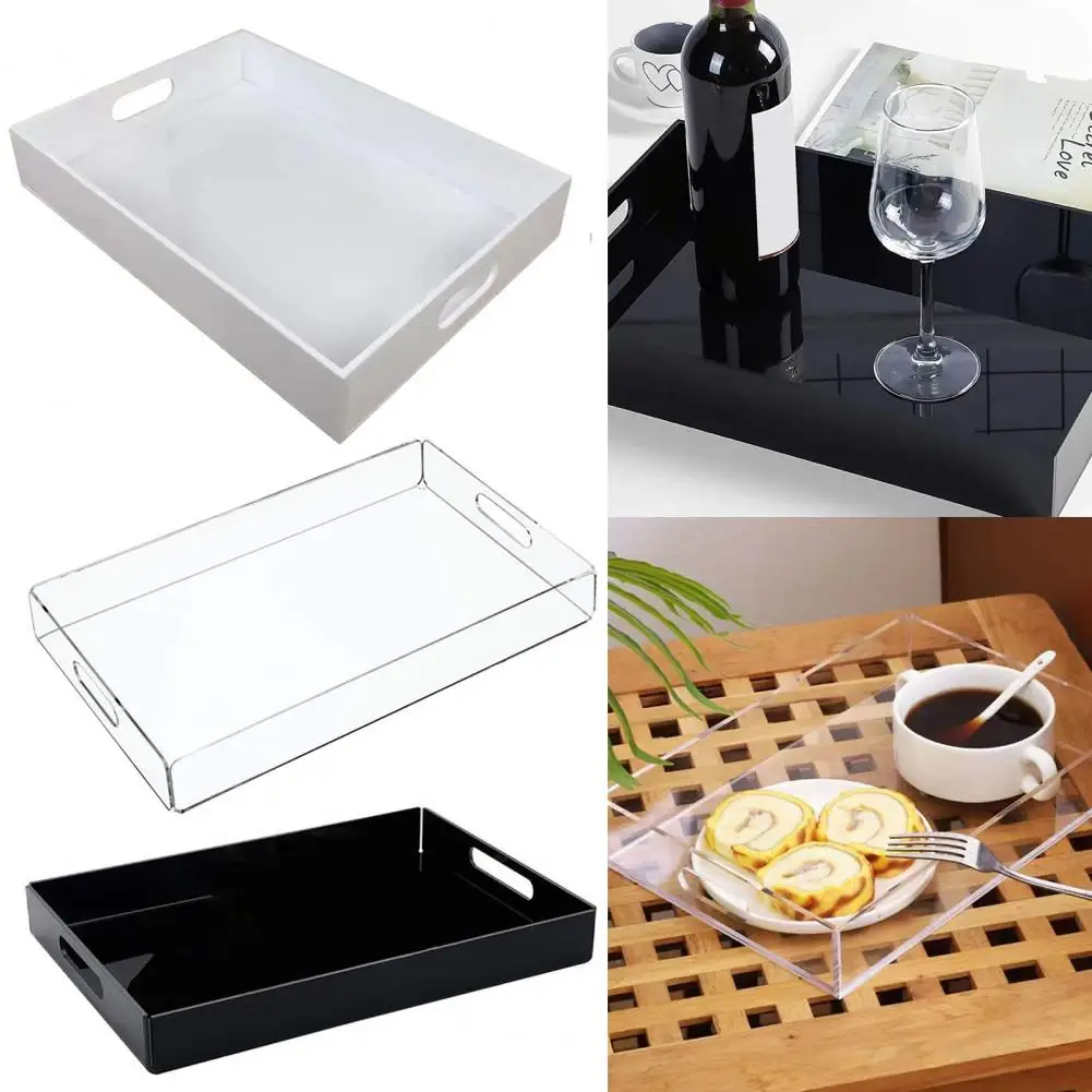 High-transparent Acrylic Tray Non-slip Multi-purpose Storage Solution Wide Application Versatile Tray Toiletry Organizer 아크릴 트레이