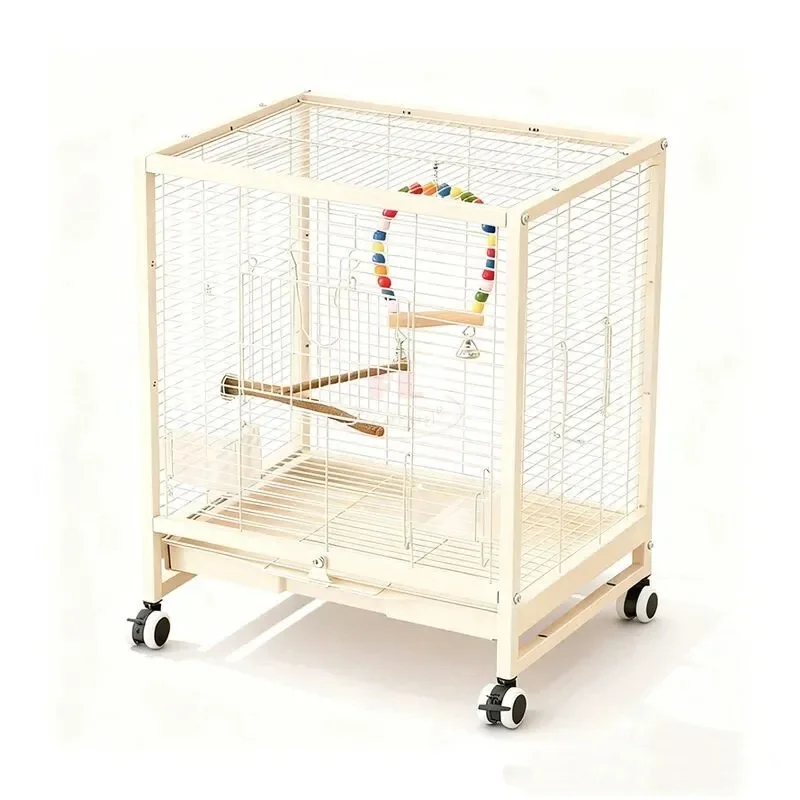 

Factory Export Durable Large Space Metal Bird Cage Plastic Tray Iron Frame For Budgie Parrot Breeding Villa Indoor/Outdoor Use