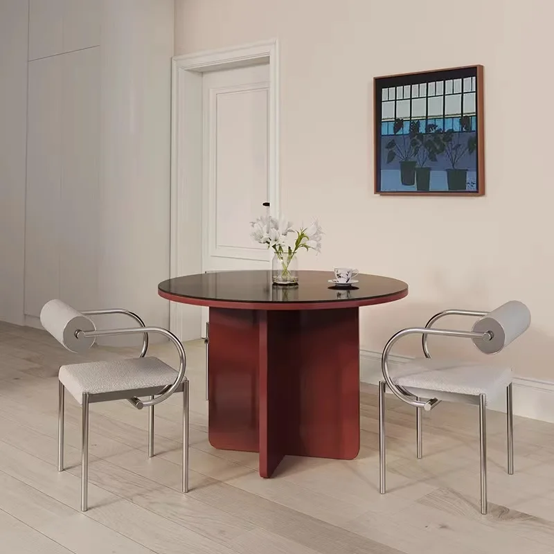 Modern Dining Chairs Metal Chair with Backrest Luxury Interior Chair Minimalism Living Room Armchairs Single Person Furniture