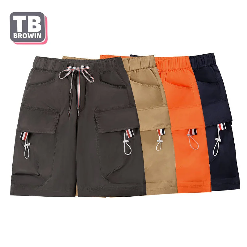 

Casual Men's Shorts thom four-bar Luxury Summer Brand Beach Trousers Patchwork Quick Dry Jogger T&B Track five-cent pants