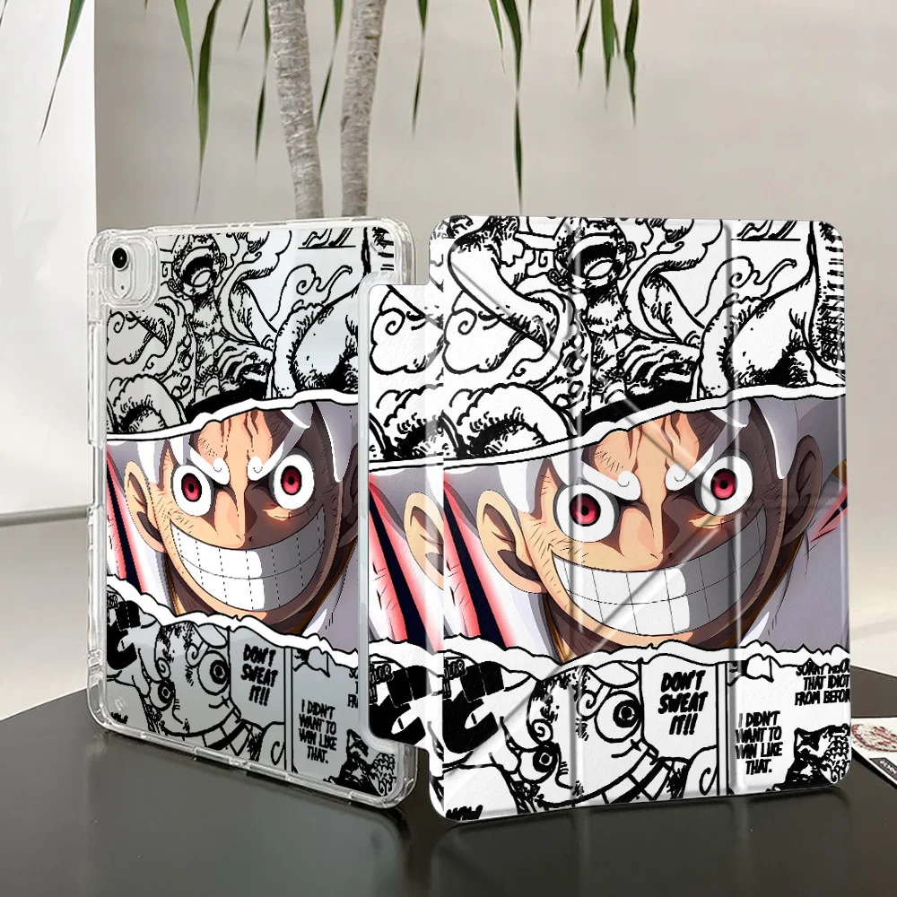 Tablet Case For iPad Mini 7 6 5 9th 10th Gen Air 8 M2 M3 3 12th 11th Pro 13 2025 2026 With Pen Slot Cover One Piece Zoro Luffy