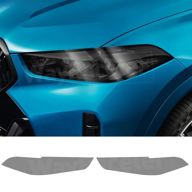 2 Pcs Car Headlight Protective Film Transparent Smoked Black TPU Sticker For BMW X6 G06 2024 Facelift M Performance Accessories