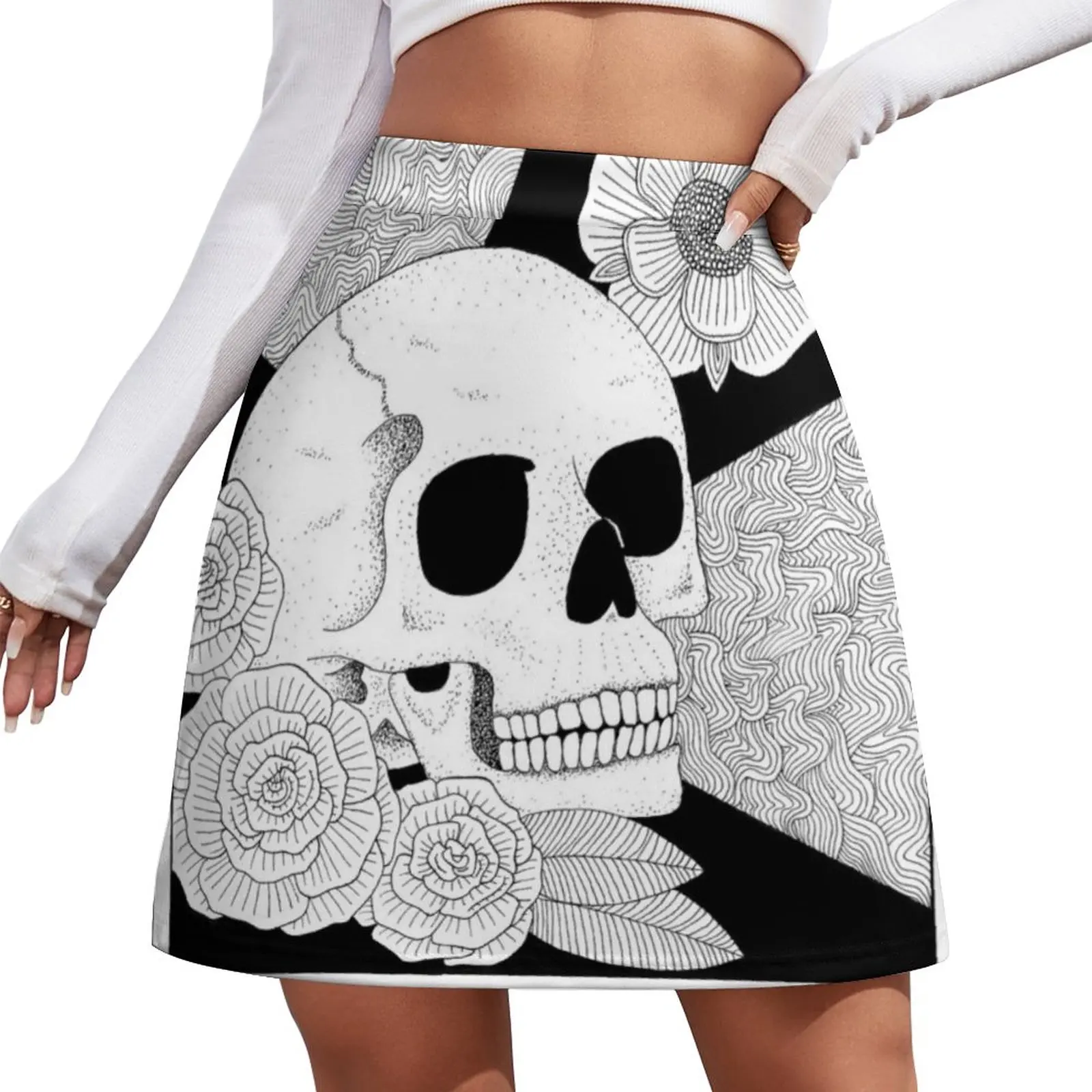 

Death Tarot Mini Skirt School uniform elegant social women's skirts 90s aesthetic Women clothing