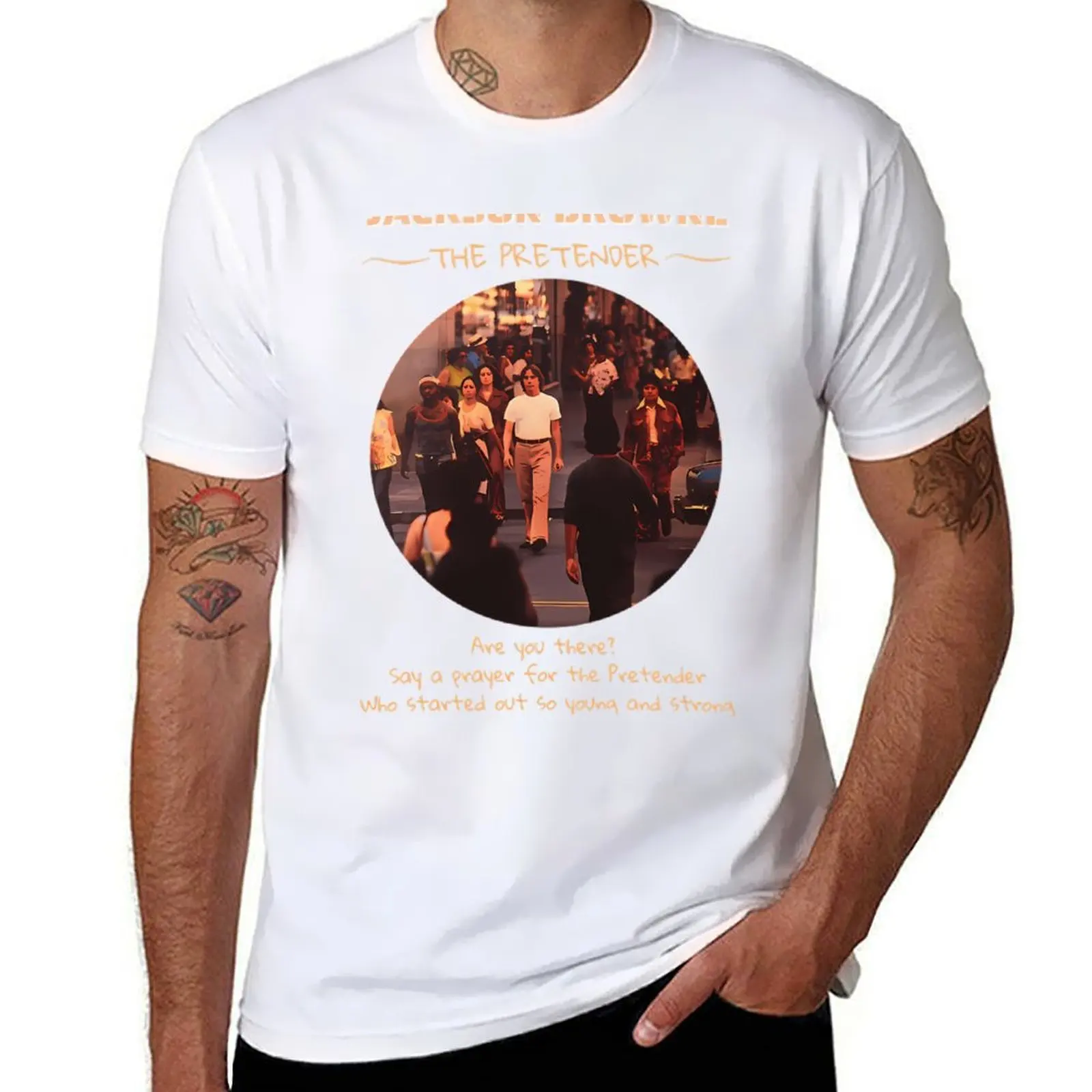 Jackson Browne - The Pretender Camiseta masculina simples camisetas gráficas masculinas