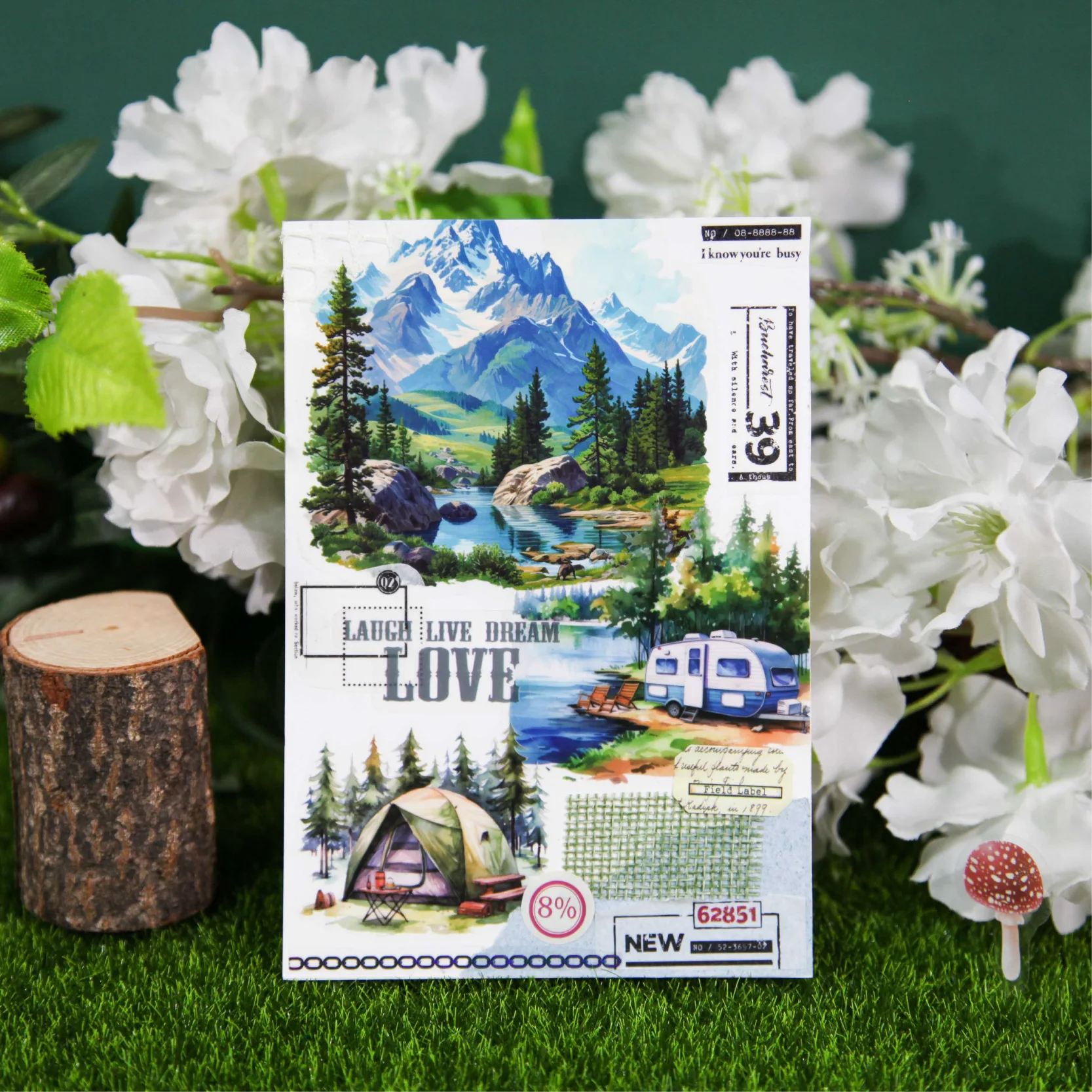 20 pcs INS Mountain forest theme Stickers Dream forest Decorative Stick Labels Diary Scrapbooking Material Junk Journal Supplies