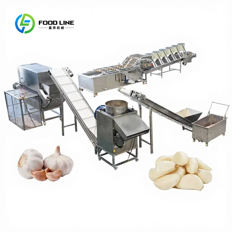 Customized Garlic Processing Line with Automatic Clove Breaking and Air Peeling System for Industrial Use Garlic Peeling Machine