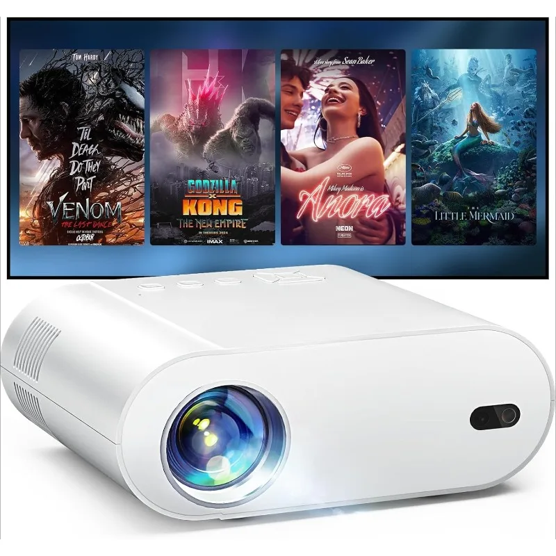 

Smart Viedo Projector 4K with WiFi and Bluetooth, 1000ANSI Brightness Auto Keystone Focus Mini Movie Projector Portable f