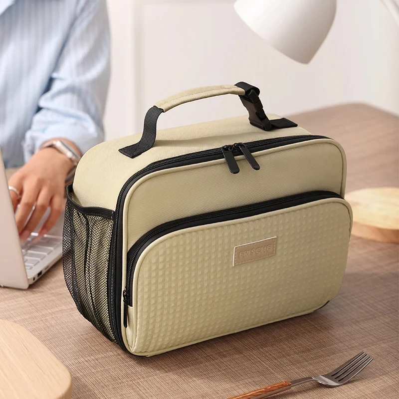 حقيبة الغداء المحمولة للنساء الحرارية معزول علب الاغذية حمل برودة حقيبة يد مقاوم للماء بينتو الحقيبة مكتب الغذاء حقيبة يد