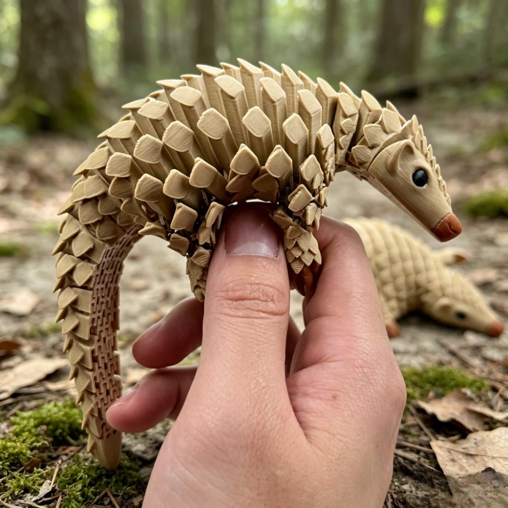 3D Printing Pangolin Ornaments Cute Movable Pangolin Desktop Ornaments Decoration Model for Indoor/Outdoor Use