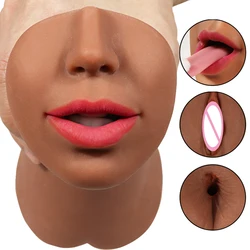 4D Realistic Deep Throat Male Masturbator Silicone Sex Toys for Men 18+ Artificial Vagina Mouth Anal Erotic Oral Sex Masturbator