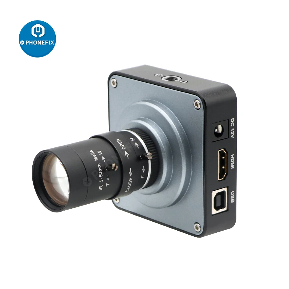 Fotocamera per microscopio 38MP 1080P obiettivo 5-50mm + treppiede HDMI USB microscopio Video digitale elettronico industriale per saldatura di