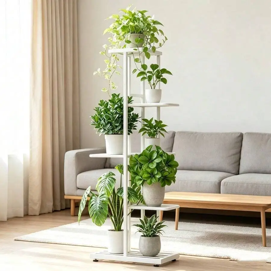 1pc 7/6/5/4Tier Plant Upgraded - Display Stand Storage Rack Perfectly & Home Plant Stand 100% Pure Iron Door/Outdoor Plant Stand