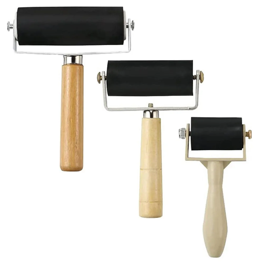 

3pcs Portable Brayers Convenient Craft Rollers Household Rubber Rollers Supply Printmaking Manual Roller