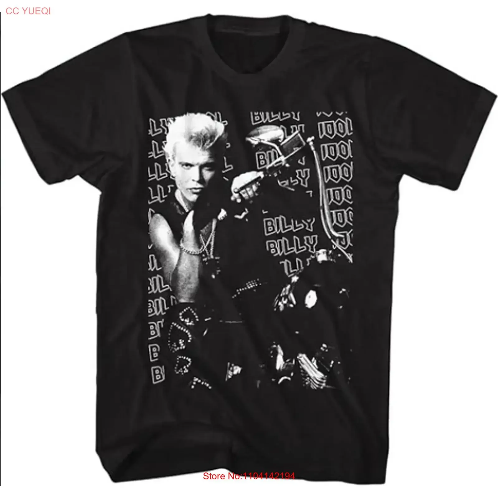 Billy Idol Music On Motorcycle Image Adult  T Shirt vintage Washed Stretched Comfortable Stylish designer clothes Breathable