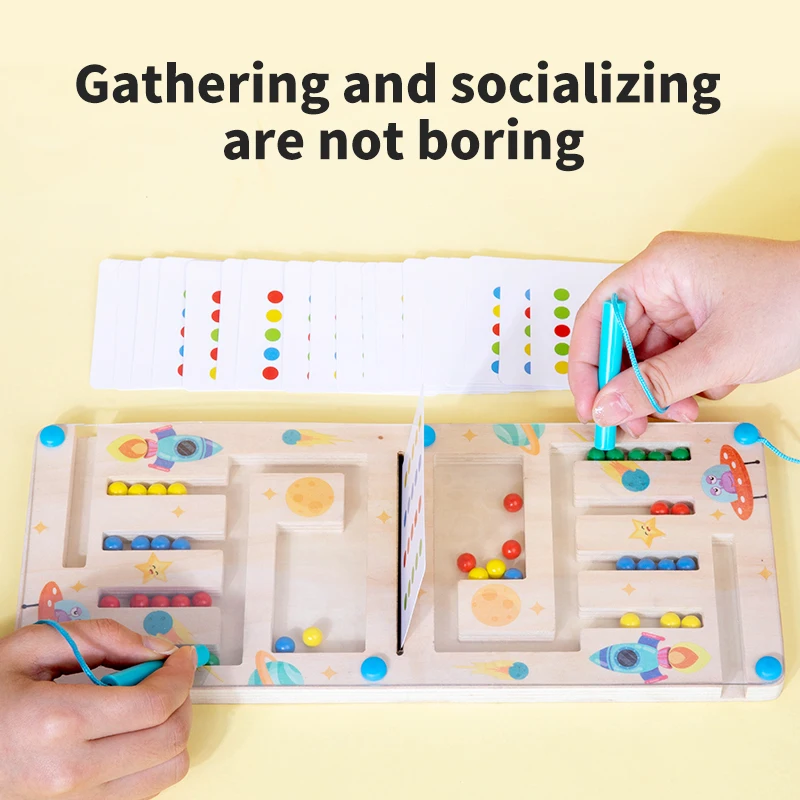 Tavola labirinto corrispondente a forma magnetica per bambini in legno Geometria Montessori Colore Cognizione Giocattoli educativi Corrispondenza dei colori Educazione precoce