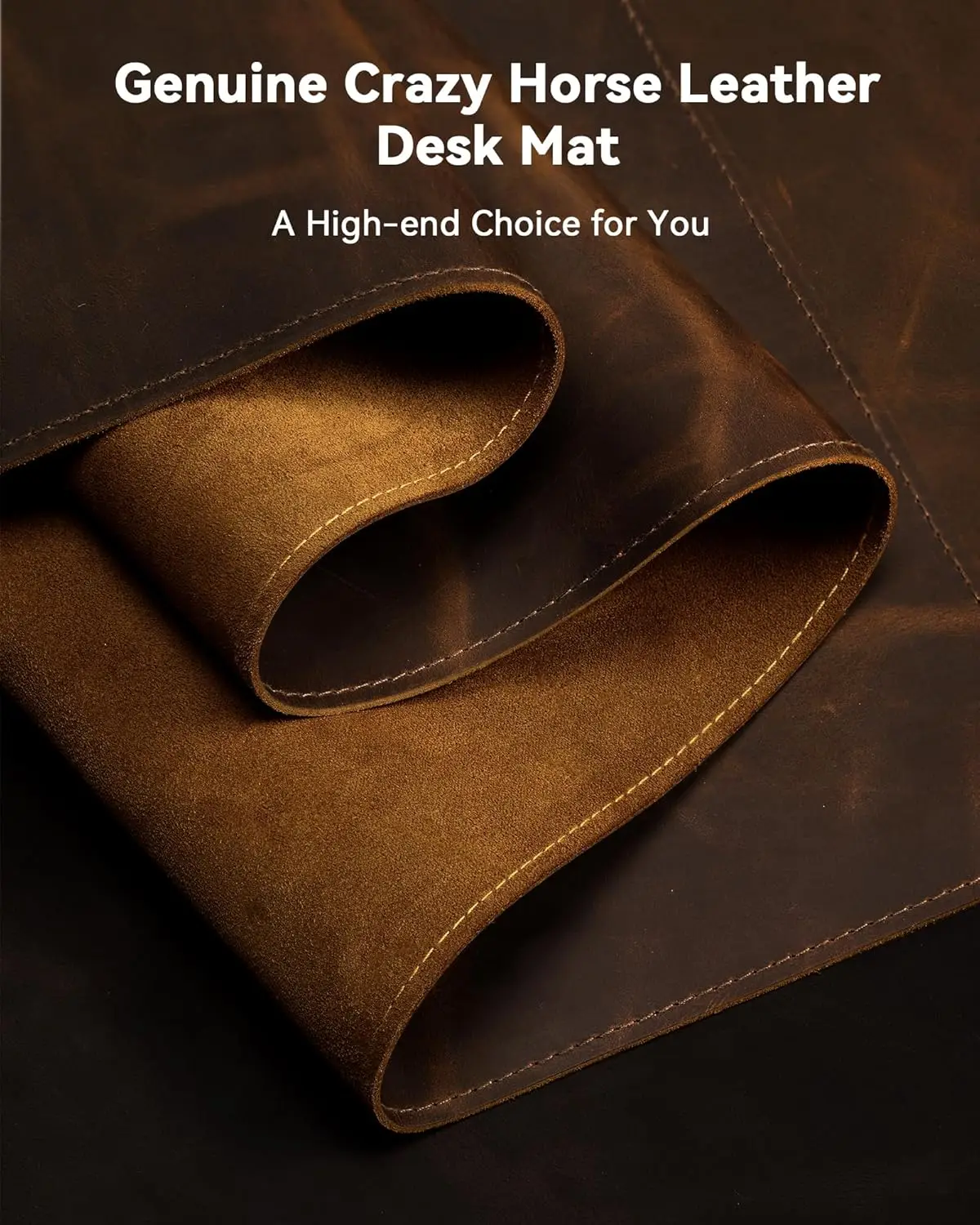 Leather Desk Pad, Premium Desk Mat with Non-Slip Backing, Thick 3mm, Office Desk Protector for Work