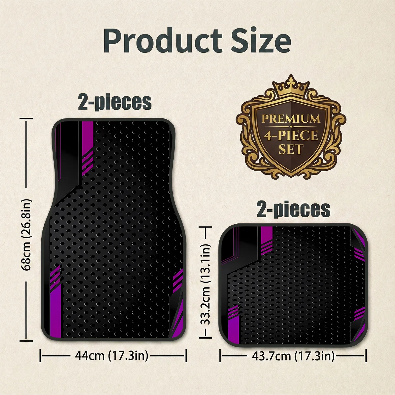 4pcs Personalised Car Mats In Panel Style, Unique Interior Look, Universal Fit, Great Gift For Car Enthusiasts