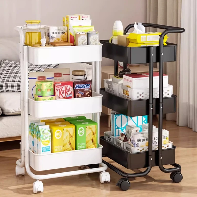 

Kitchen Trolley Auxiliary Furniture Organizer Save Space Storage Aesthetic Cart Carro Plegable Con Ruedas Trolley Rolling