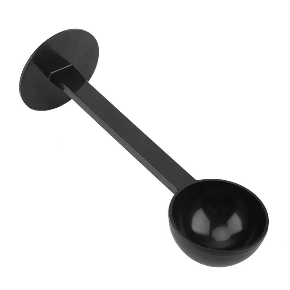 2-In-1 Design Coffee Measuring Spoon Black Color Integrated Tamper Coffee Bean Spoon Plastic Material Reusable