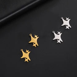 EUEAVAN 5pcs Star Stainless Steel Charms for Jewelry Making Boho Pendant Necklace Earring DIY Supplies Wholesale