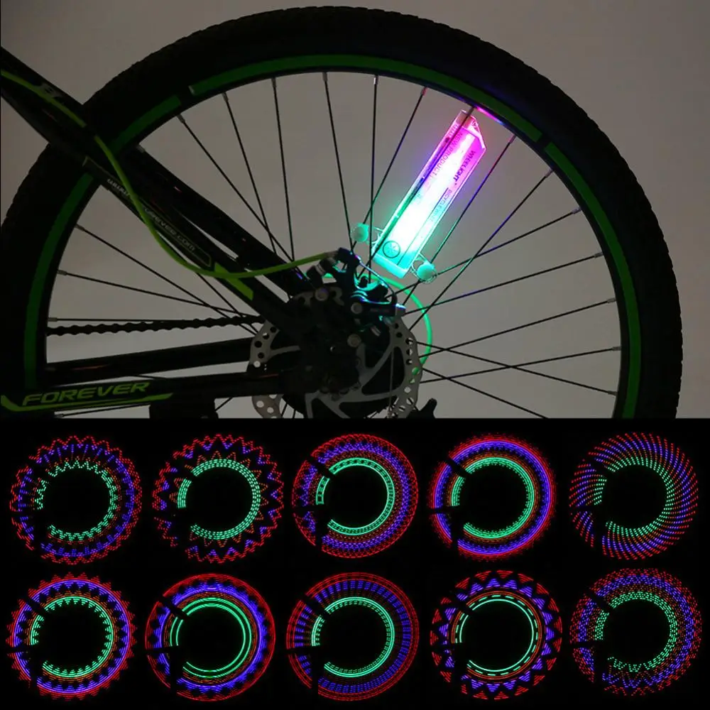 32LED DIY Bicycle Light Colorful Bike Wheel Spoke Light Cycling Tire Signal Lamp Bicycle Accessories